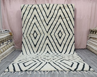 BEAUTIFUL BENIOURAIN RUG,Moroccan Berber rug,Geometric Wool Rug,Handwoven Rug,Tribal Area Rug,Bohemian rug