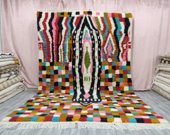 Custom Fabulous Boujad Rug,Moroccan Berber rug,Geometric Rug,Abstract Multicolored,Handwoven Rug,Tribal Area Rug,Bohemian rug