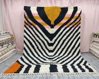 STUNNING BENIOURAIN RUG,Moroccan Berber rug,Berber Rug,Abstract Multicolored,Handwoven Rug,Tribal Area Rug,Bohemian rug
