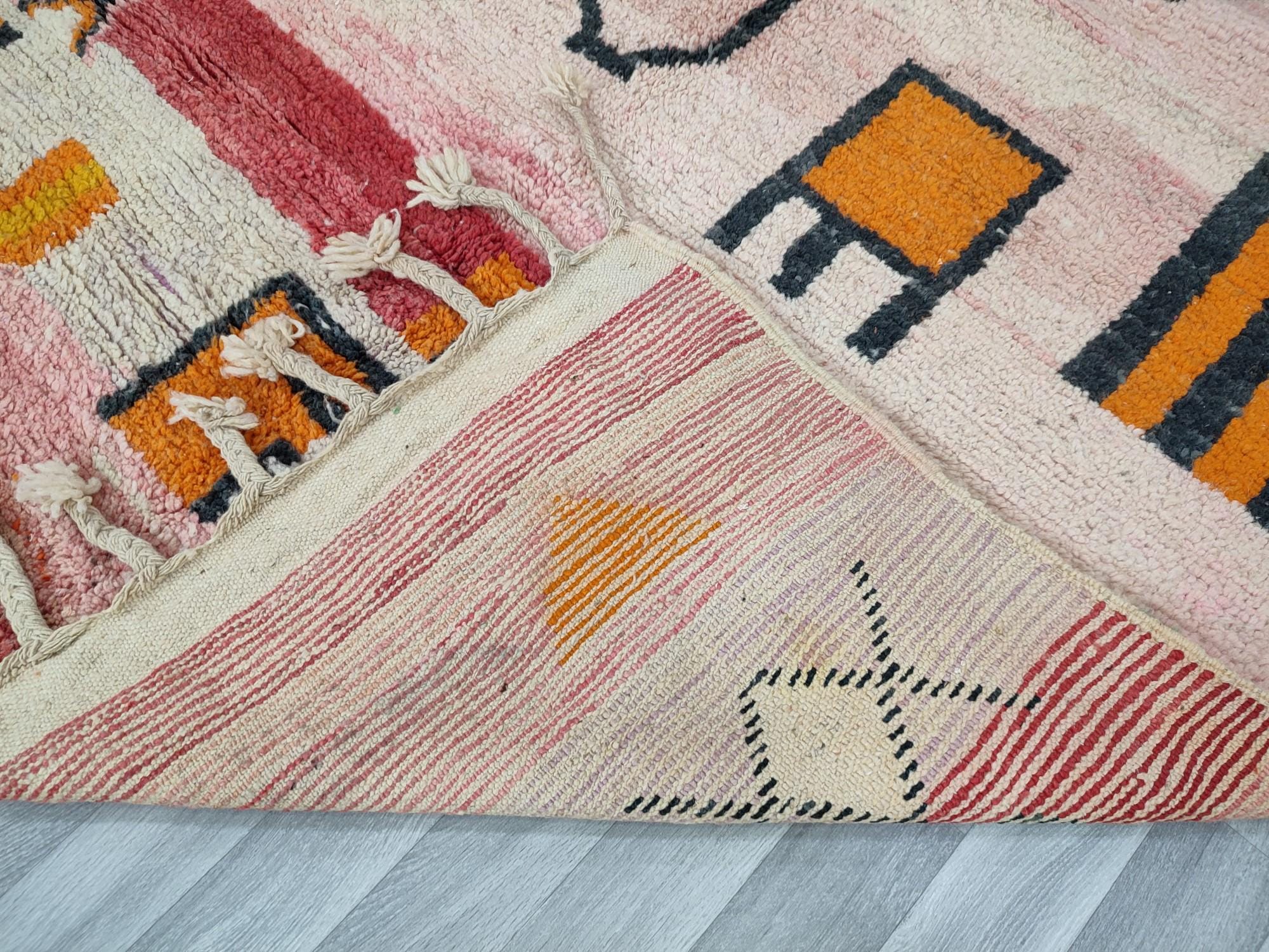 ボヘミアンモロッコウールラグ - 手織りのヴィンテージスタイルの