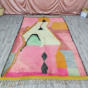 Luxurious Moroccan Runner Rug, Beni Ouarain Rug runner, Geometric Rug, Colorful Boujaad Rug, woven Rug, Washable Rug, Cozy Chic boho Rug