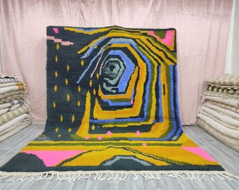 Custom Fabulous Boujad Rug,Moroccan Berber rug,Abstract Multicolored,Handwoven Rug,Tribal Area Rug,Bohemian rug
