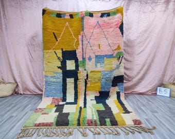 Handwoven Moroccan Rug – Atlas Mountains Vintage Wool, Boho Living Room Decor