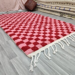 Large Pink and Red Checkered Rug ,moroccan Berber Rug,geometric Rug ...