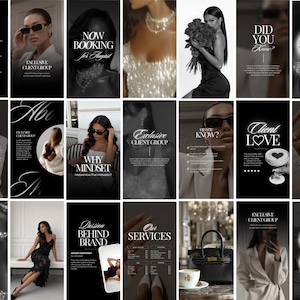 Mörk lyxig varumärkesbyggsats för företag – Canva Instagram-mallar för coacher bild 4