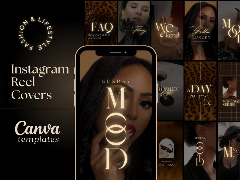 Ig Reel Rtext Layout Instagram Reel and Story Templates | Dark Preset Reel Cover Template ...