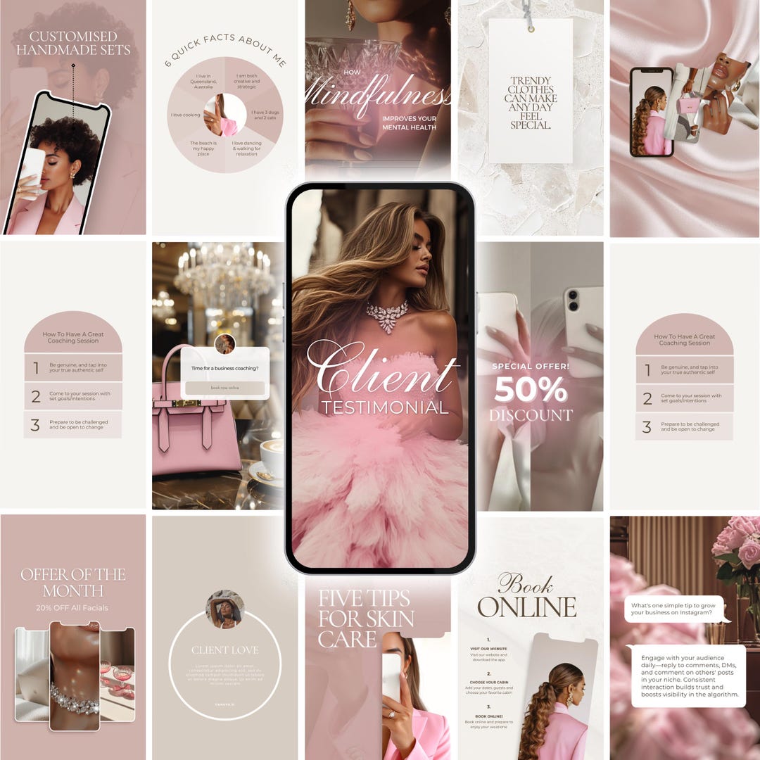 Coaching Instagram Canva Templates: Luxury Social Media Posts (PDF ...