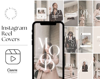 Instagram Reel And Story Templates | Dark Preset Reel Cover Template | Modern IG Reels Covers | Trendy Lifestyle And Fashion Reels Template
