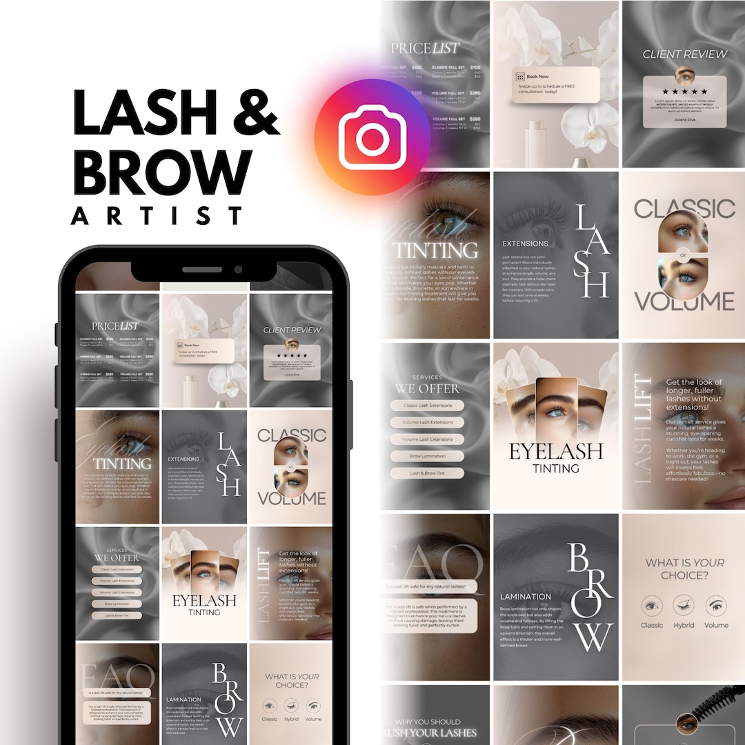 Brow Lamination Instagram Template |lash Extension | Eyebrow Artist ...