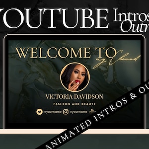 Youtube Intro | Youtube Outro | Youtube Branding Package | Youtube Brand Kit | Youtube Templates | Luxury Brand | Canva Templates