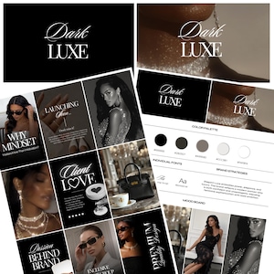 Mörk lyxig varumärkesbyggsats för företag – Canva Instagram-mallar för coacher bild 1