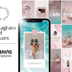 Instagram Reel Templates | Minimal Pink Preset Reels Cover Template | Modern IG Reels Covers | Trendy Lifestyle And Fashion Reels Template