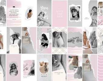 Aesthetic Instagram Templates, Minimalist Reel Covers (Canva)