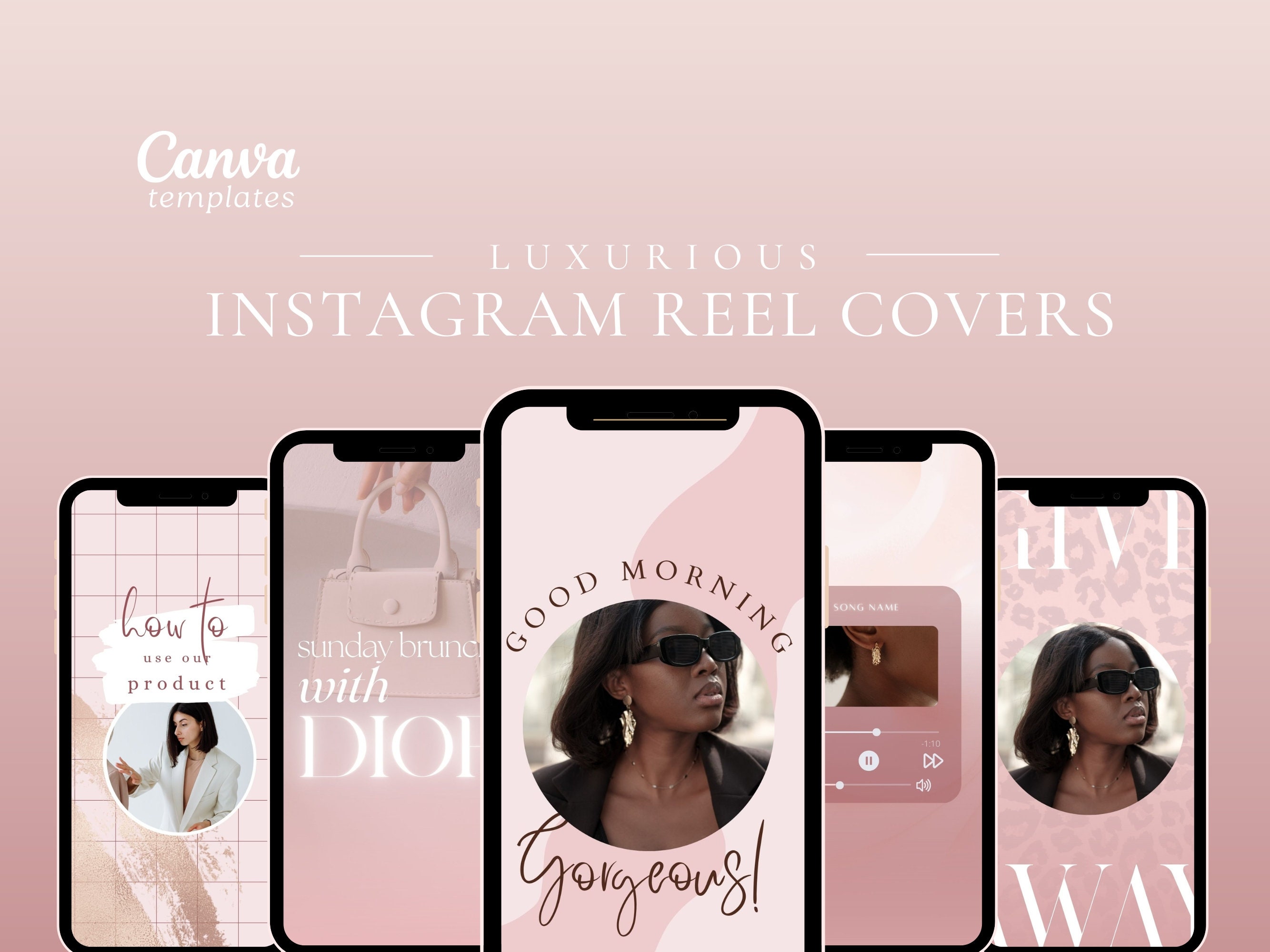 Instagram Reel Templates Minimal Pink Preset Reels Cover Template