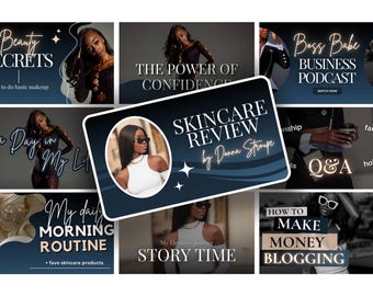 YouTube Thumbnail Pack | Customizable Thumbnail Templates | YouTube Video Covers | Editable Canva Thumbnails | Aesthetic YouTube Templates