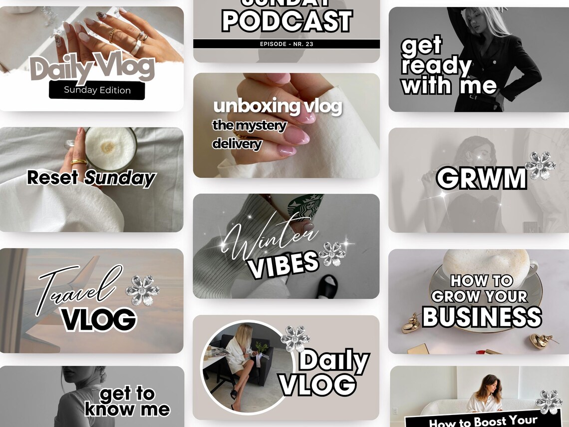 Youtube Video Thumbnail Templates Canva, Minimalist Youtube Thumbnails