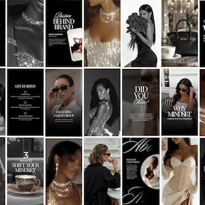 Mörk lyxig varumärkesbyggsats för företag – Canva Instagram-mallar för coacher bild 5