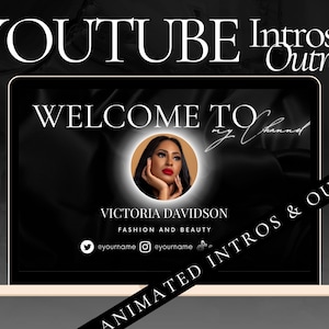 Youtube Intro | Youtube Outro | Youtube Branding Package | Youtube Brand Kit | Youtube Templates | Luxury Brand | Canva Templates