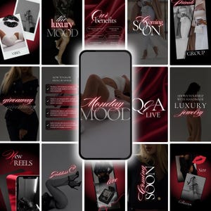 Instagram Template Red, Canva Instagram, Instagram template story, instagram template aesthetic, instagram template for canva, brand kit