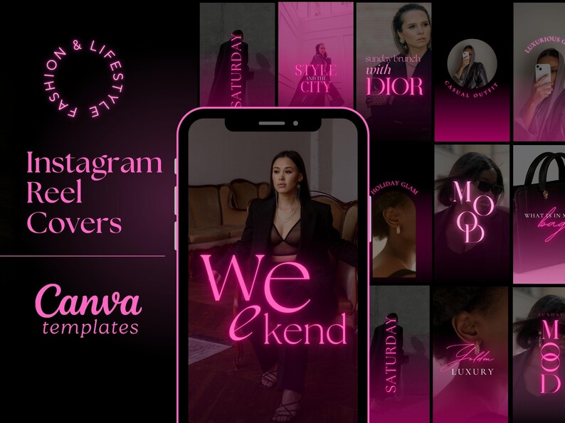 Ig Reel Rtext Layout Instagram Reel and Story Templates | Dark Preset Reel Cover Template ...