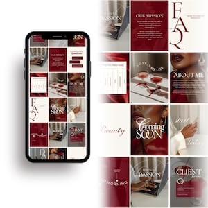 Canva Instagramテンプレートバンドル、編集可能な投稿とストーリー、ビジネス、コーチ、ブロガー、インフルエンサー、ブランドキット向けのソーシャルメディアテンプレート
