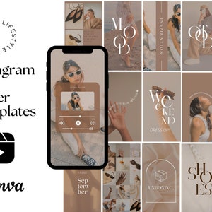 Instagram Reel And Story Templates | Brown Preset Reel Cover Template | Modern IG Reels Covers | Trendy Lifestyle And Fashion Reels Template