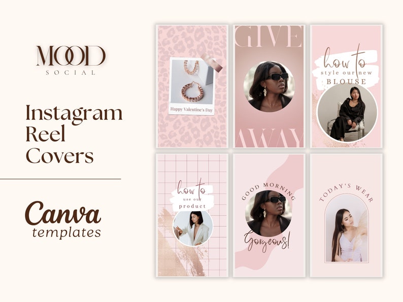 Ig Reel Rtext Layout Instagram Reel Templates | Minimal Pink Preset Reels Cover Template ...