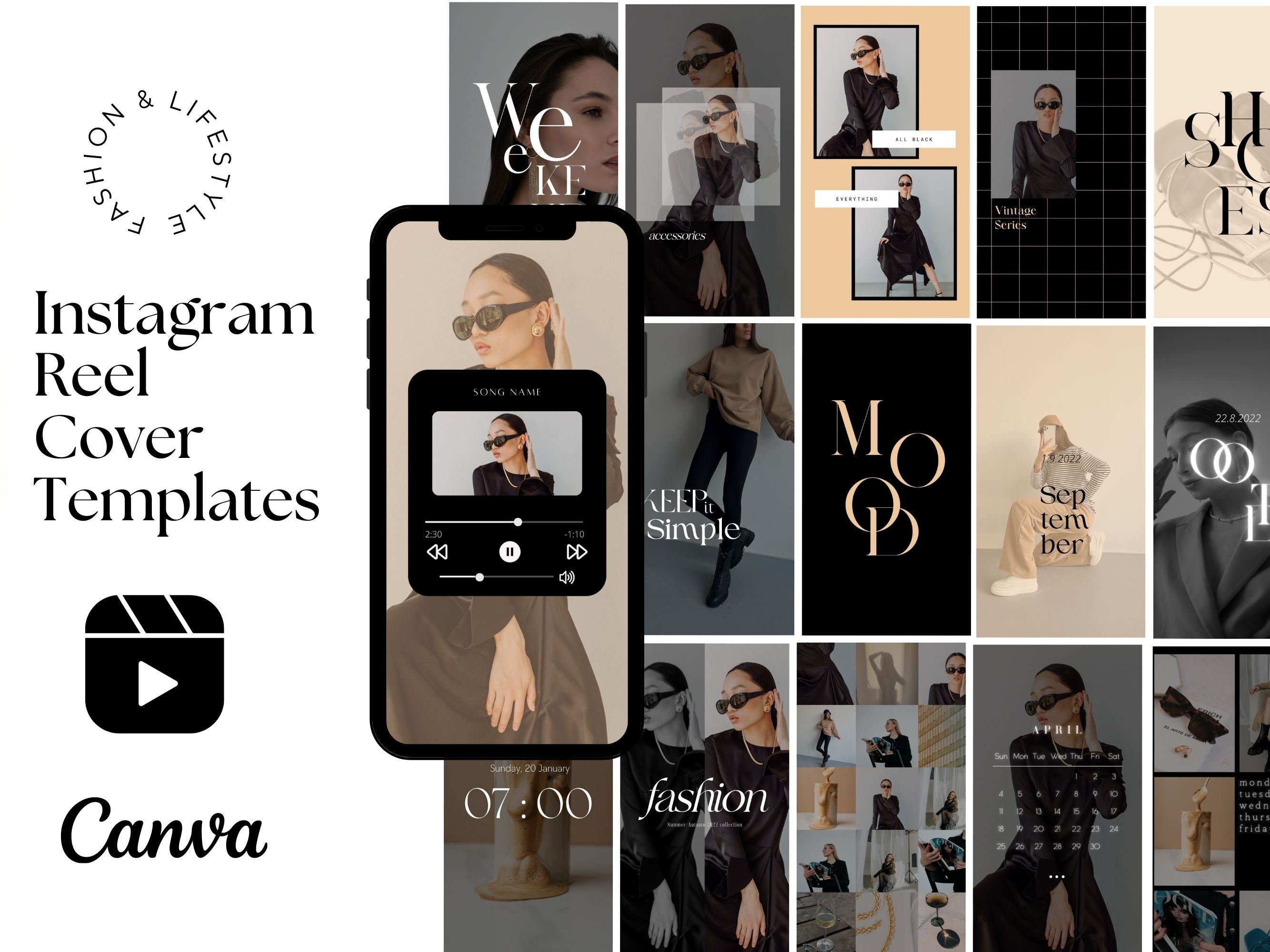 Instagram Reel and Story Templates Dark IG Reel Cover Template