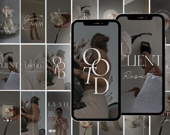 Neutral Social Media Templates, Minimalist Instagram Templates