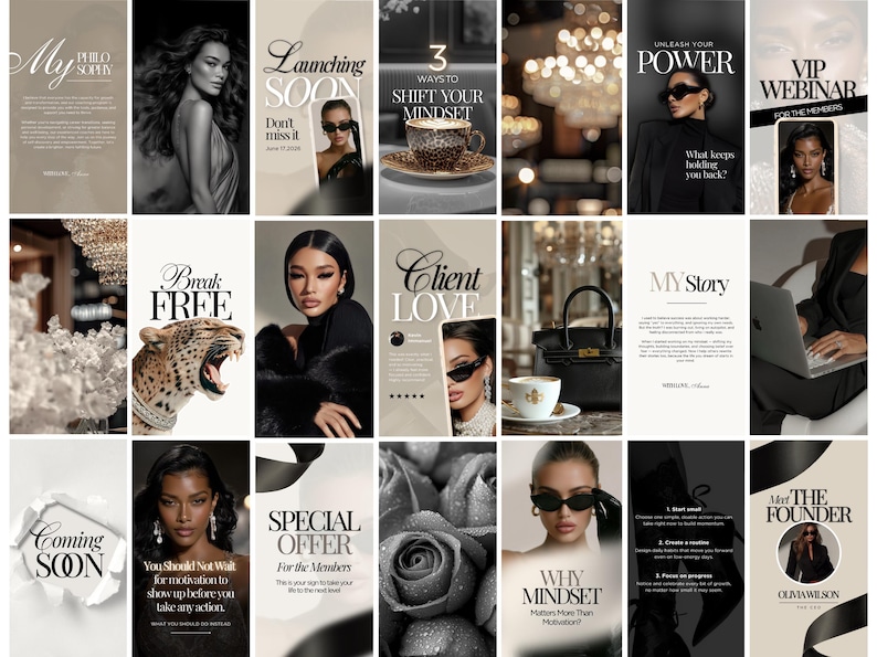 Luxury Elegant Brand Kit – Canva Instagram Templates, IG & Luxury Stock ...