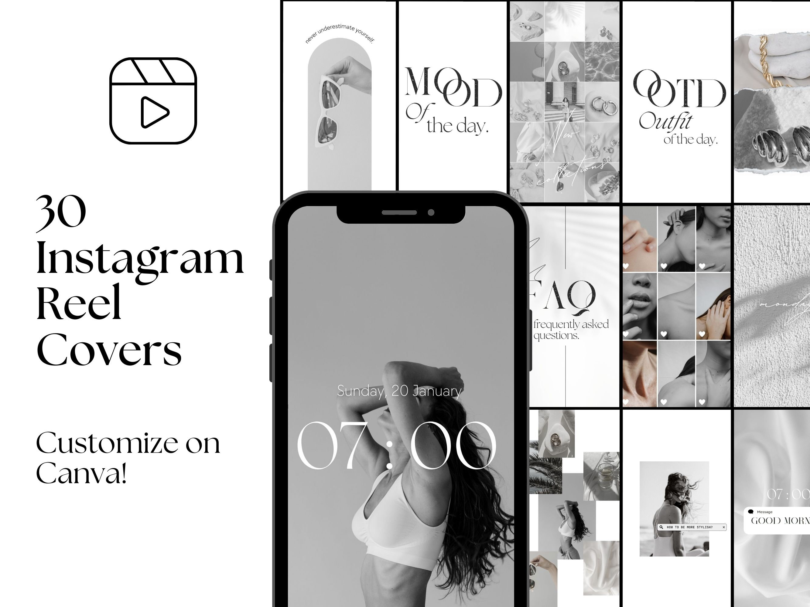 Instagram Reel Templates Minimal IG Reel Cover Template Modern IG