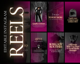 Instagram Rollen | Instagram-Vorlage | Faceless Reels, Instagram Reels Cover | Instagram Walzen für Coach | Business Coach | Canva Vorlage