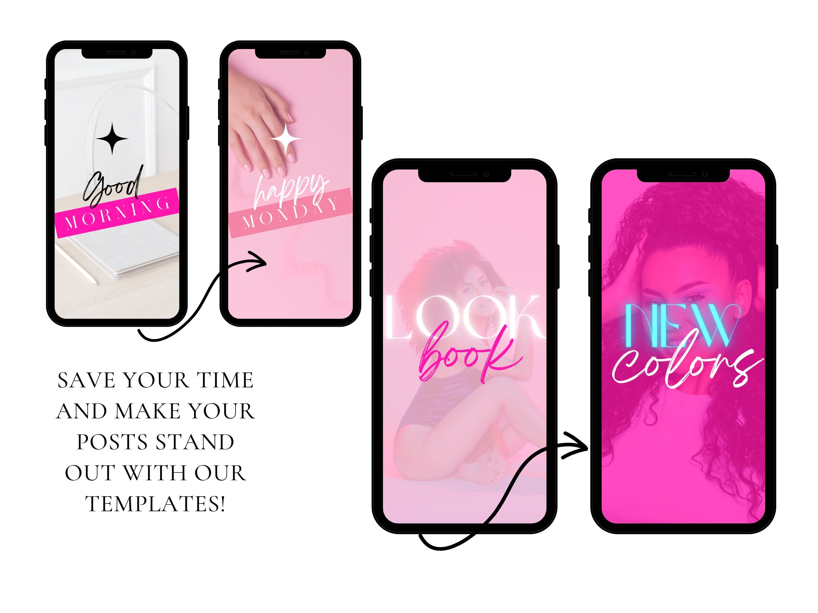 Buy Instagram Reels and Story Templates Pink Collage Reel Cover