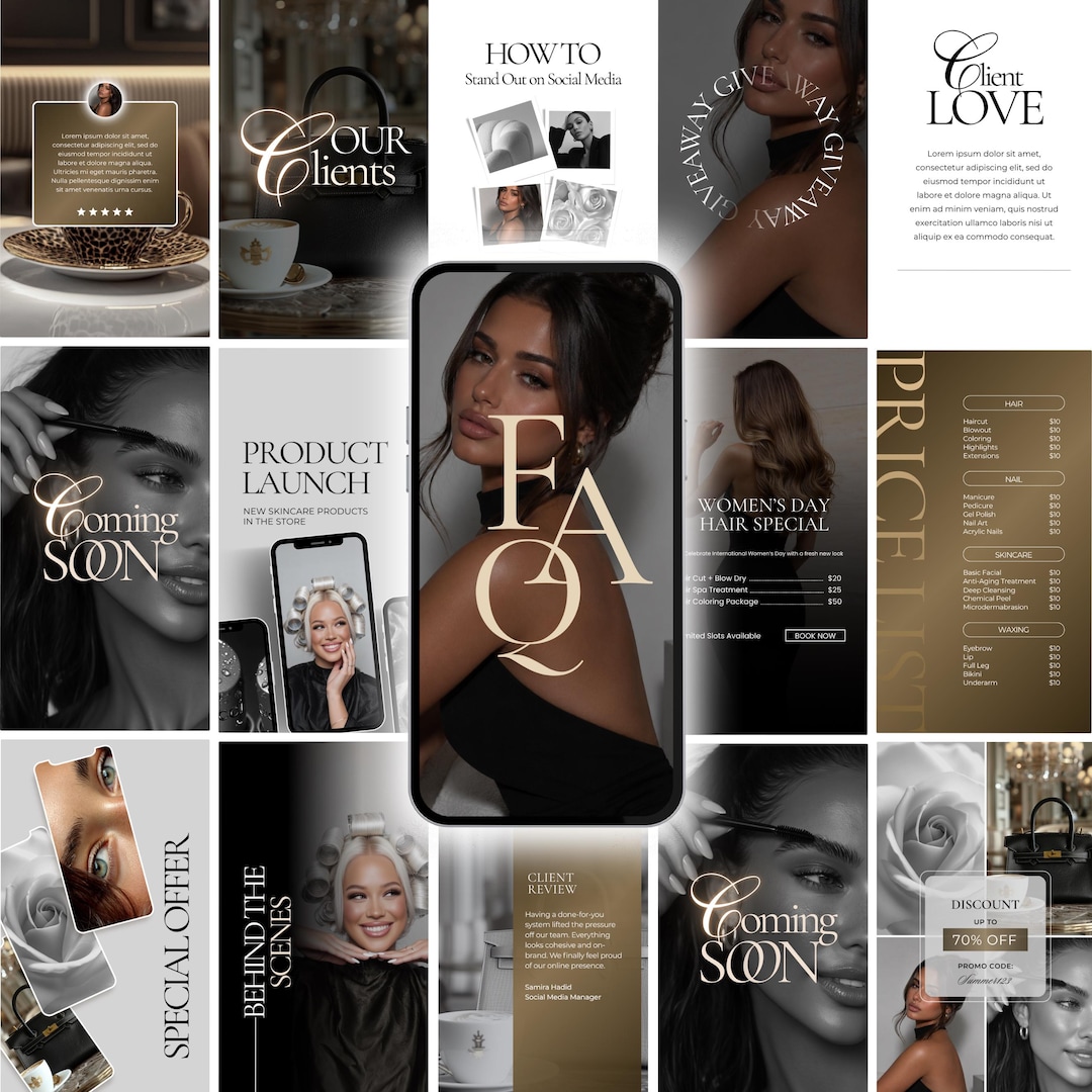 Luxury Instagram Canva Templates for Reels & Stories – Black Gold ...