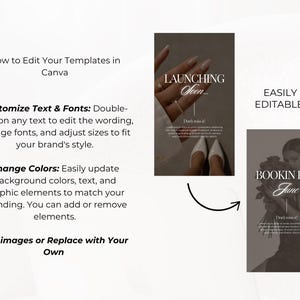 Mörk lyxig varumärkesbyggsats för företag – Canva Instagram-mallar för coacher bild 2