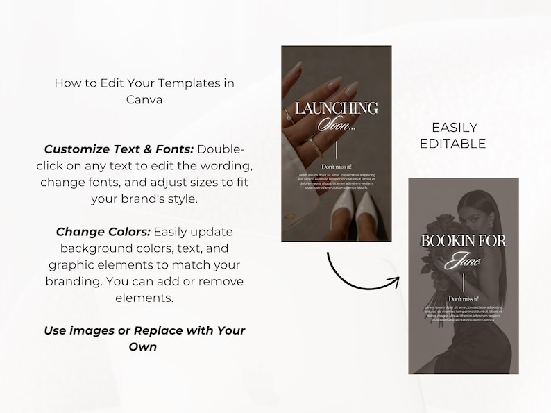 Mörk lyxig varumärkesbyggsats för företag – Canva Instagram-mallar för coacher bild 2