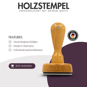 Personalisierter Holzstempel Made in Germany Hochzeitsstempel mit optionalen Stempelkissen Initialen Stempel Bild 3