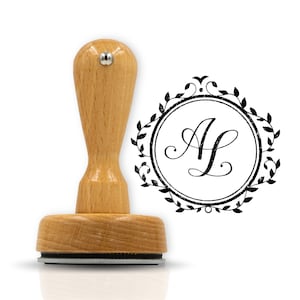 Personalized wooden stamp Made in Germany - wedding stamp with optional ink pad - initials stamp