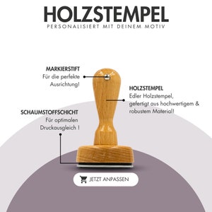 Personalisierter Holzstempel Made in Germany Hochzeitsstempel mit optionalen Stempelkissen Initialen Stempel Bild 4