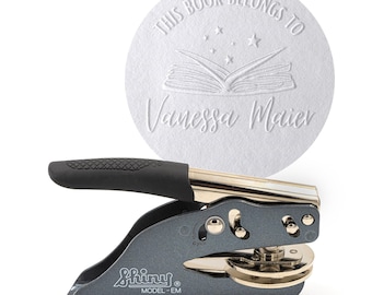 Exlibris embossing stamp personalized - book embossing pliers for paper - ideal as a gift, Christmas present or for special occasions
