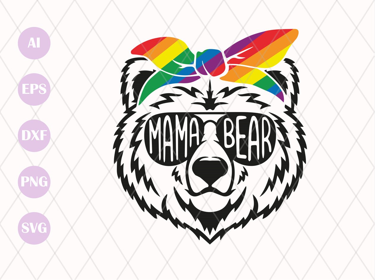 Mama Bear Pride SVG Cut File Mama Bear Svg Lgbt Pride Svg - Etsy