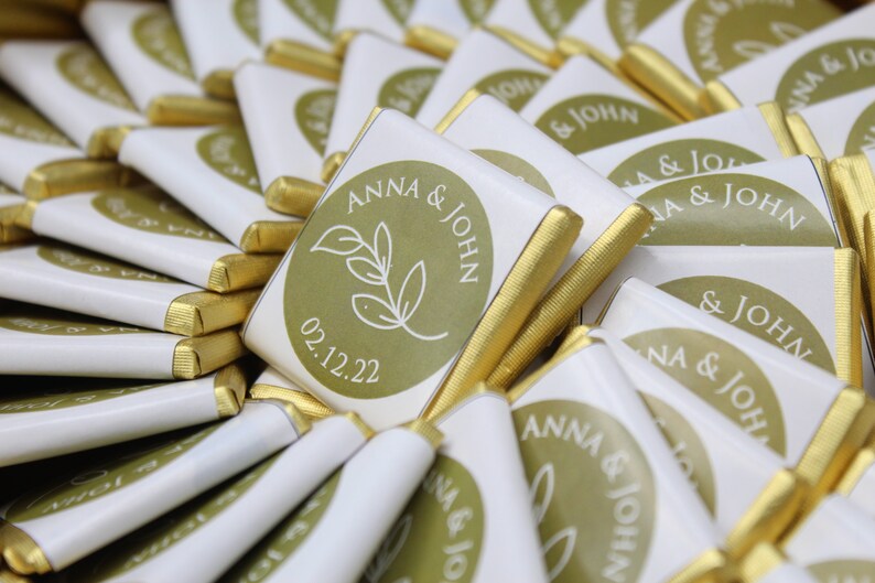 50 Personalised Chocolate Wedding Favors for Guests Bridal Etsy UK