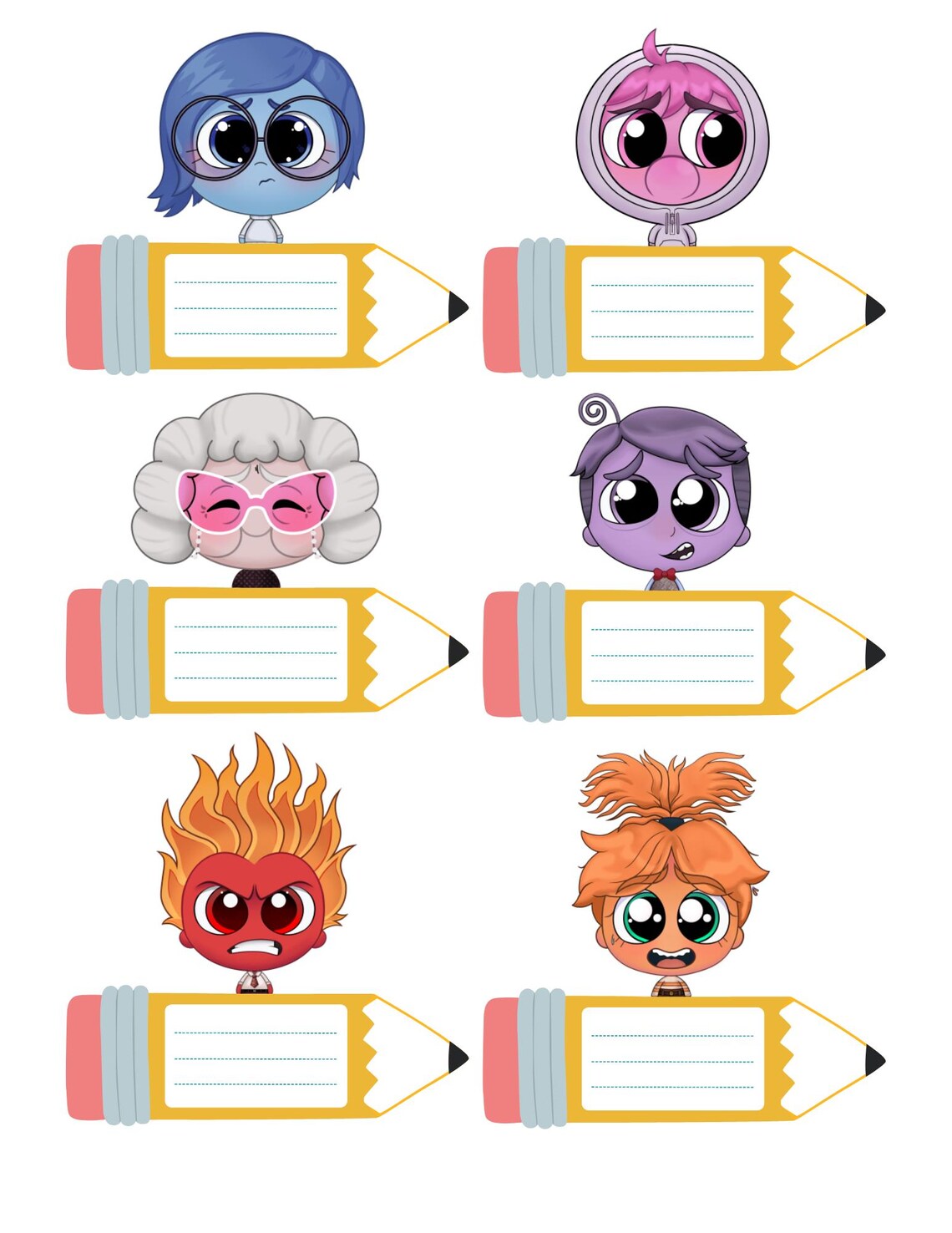 Inside Out 2 adesivos, Inside Out 2 PNG adesivos, Cute Inside Out 2 ...