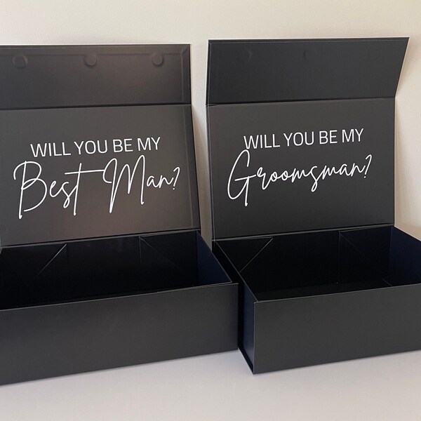 Bridesmaid Proposal Box, Personalised Gift Box, Will you be my Bridesmaid Maid of Honour, Bridesmaid Gifts, Black Ribbon, Bridal Party Gifts