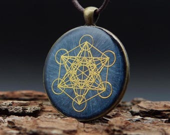 Amulett mit Metatron Symbol - Orgonit - Heilige Geometrie - Spiritueller Schmuck - Talisman - Amulett - Energie Schutz - Lichtarbeit