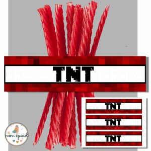 Mine Theme Birthday Party TNT Printable Twizzlers Licorice - Etsy