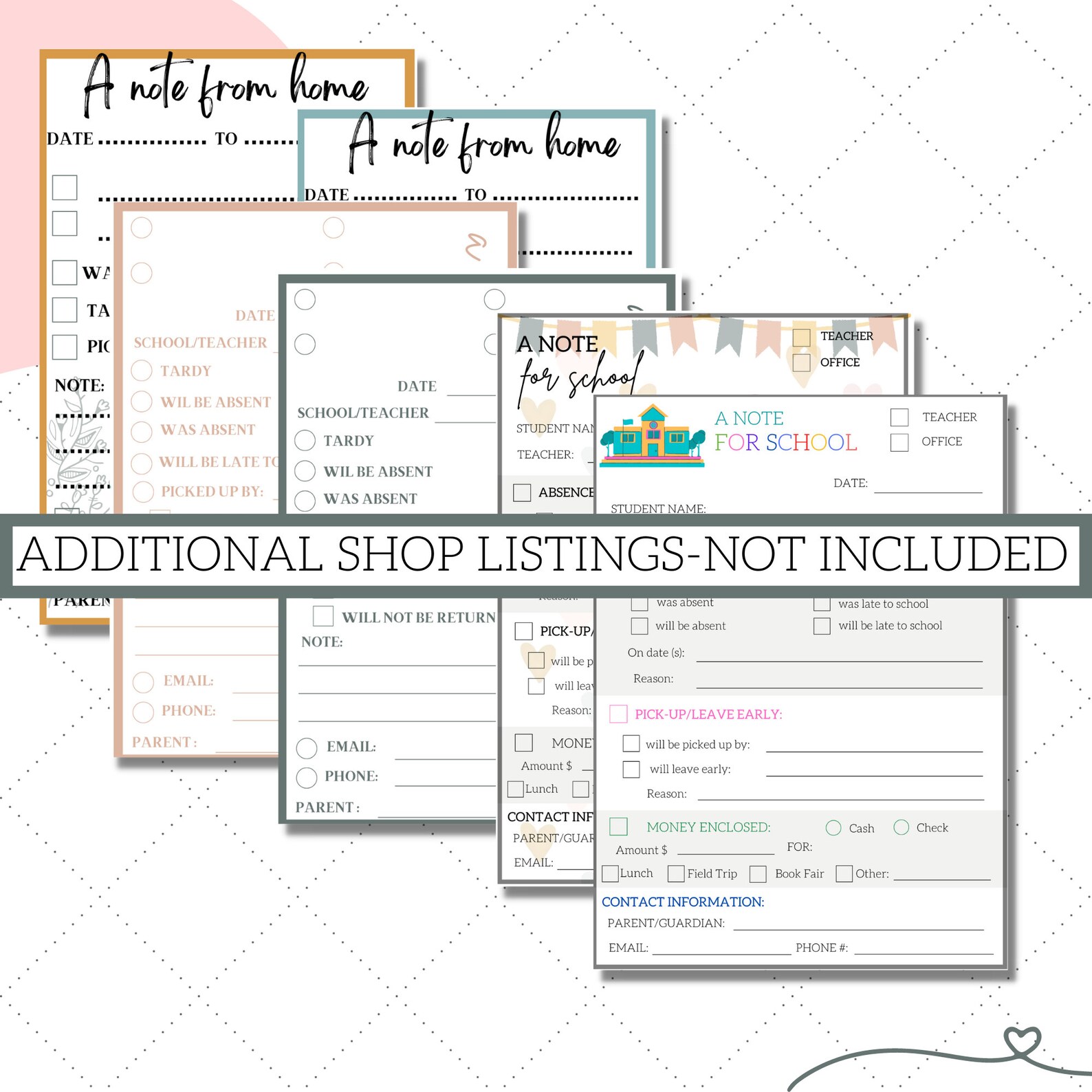 Absent Note School Excuse Absent Excuse Pad Printable Tardy - Etsy
