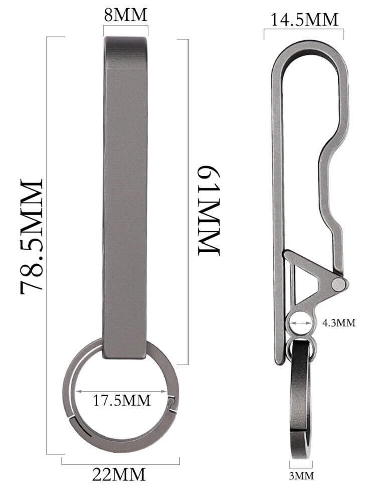 EDC Titanium Belt Key Holder Keychain 22mm Titanium Key Ring Etsy