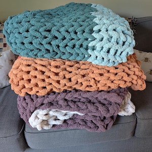 Cozy Handmade Chunky Knit Blanket