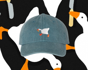 Goose with Knife - Video Games - Gaming - Gamer - Embroidered Hat